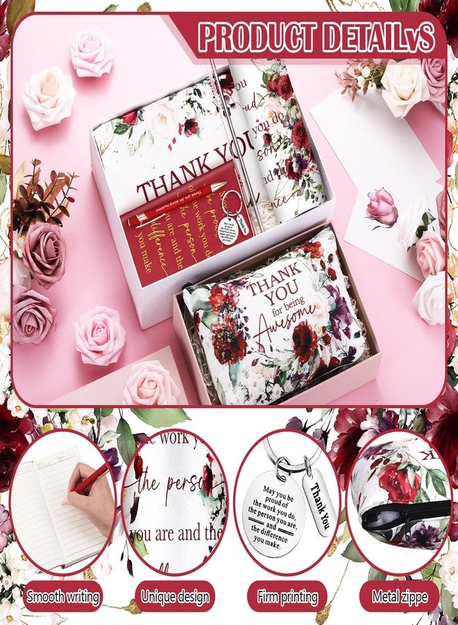 Wiwiqing 6 Pcs Appreciation Gift Set for Coworker Female Women Thank You May You Be Proud Ink Flower Gifts for Employee Staff Volunteer Administrative Professional Assistant(Vintage Style) - Image 5